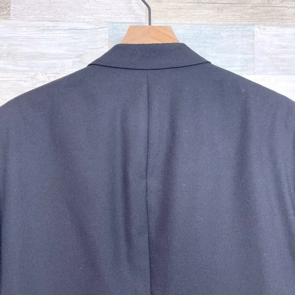 Jos A Bank Notch Collar Tuxedo Suit Black Mens 44R Jacket 40x31 Pleated Pants